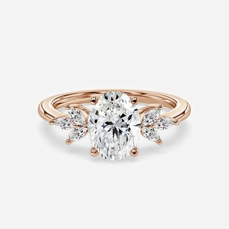 Una Oval Three Stone Engagement Ring