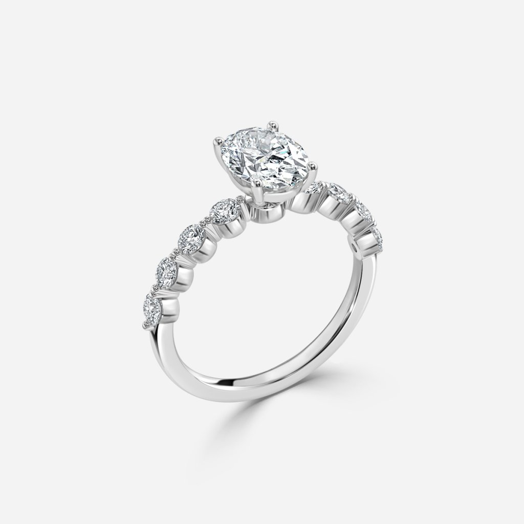Vivian Oval Unique Lab Grown Diamond Engagement Ring