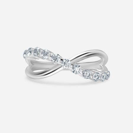 Crossover Shared Prong Wedding Ring