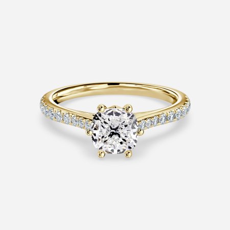 Shyam Cushion Diamond Band Engagement Ring
