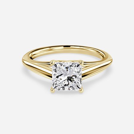 Katelyn Princess Bezel Diamond Band Engagement Ring