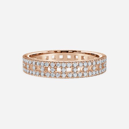 Three Row Pave Wedding Ring