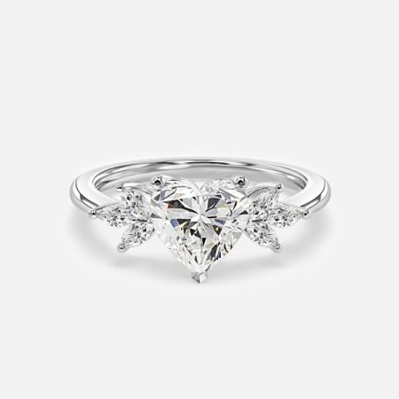 Alexandra Heart Three Stone Engagement Ring