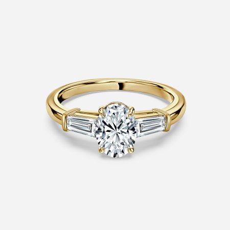 Miriam Oval Three Stone Engagement Ring