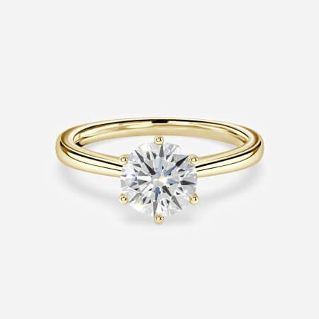 Petal Round Solitaire Engagement Ring