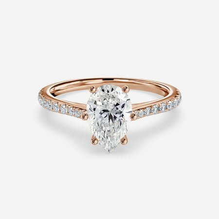 Shyam Pear Diamond Band Engagement Ring