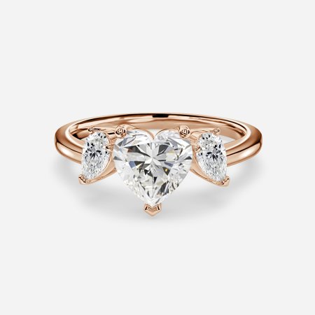 Freya Heart Three Stone Engagement Ring