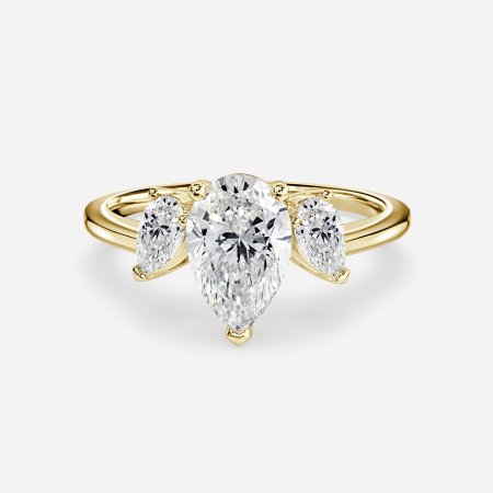 Freya Pear Three Stone Engagement Ring