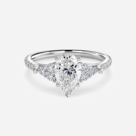Elizabeth Pear Three Stone Engagement Ring