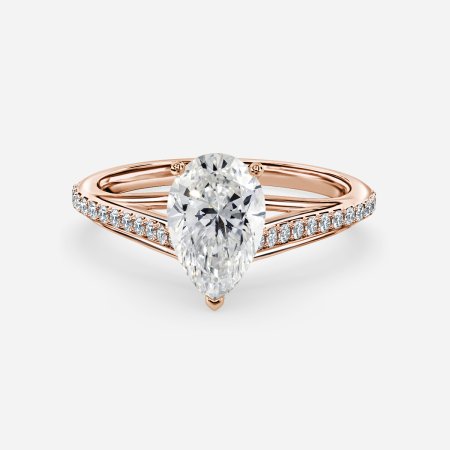 Heni Pear Diamond Band Engagement Ring