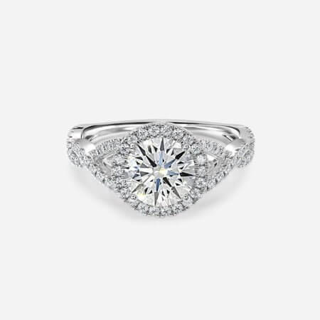 Victoria Round Diamond Band Engagement Ring