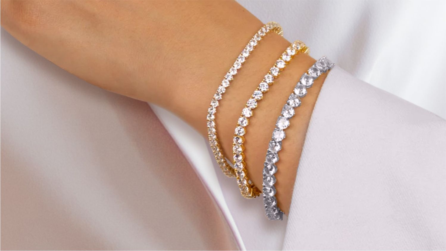 Synthetic diamond tennis bracelet store